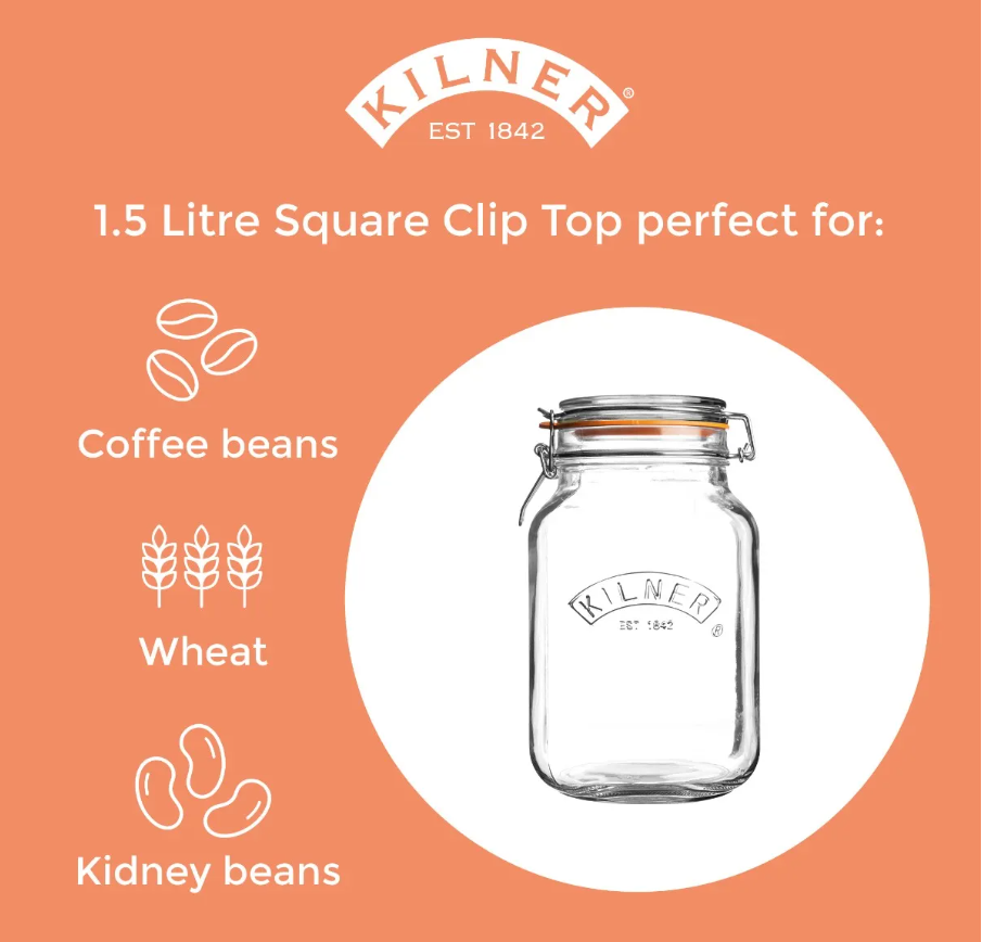 Kilner Storage Jar 1.5l Square