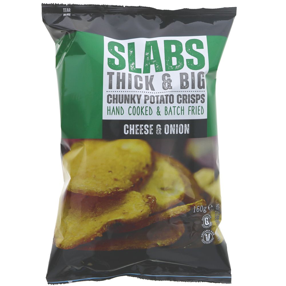 Slabs Thick And Big Crisps Cheese & Onion 160g