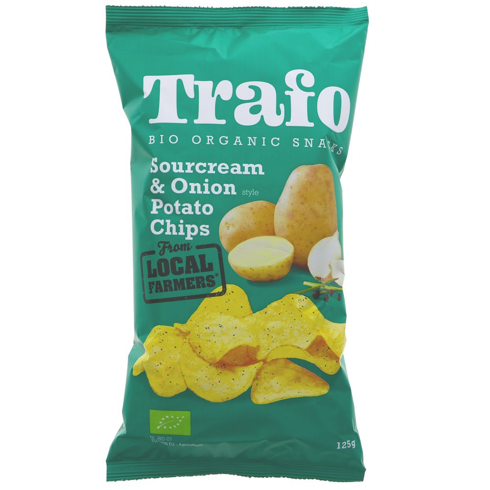 Trafo Potato Chips Sourcream & Onion - 12 x 125g (ZX792)