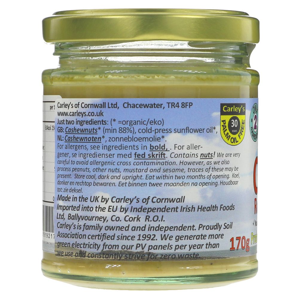 Organic Cashew Roasted Nut Butter 170g