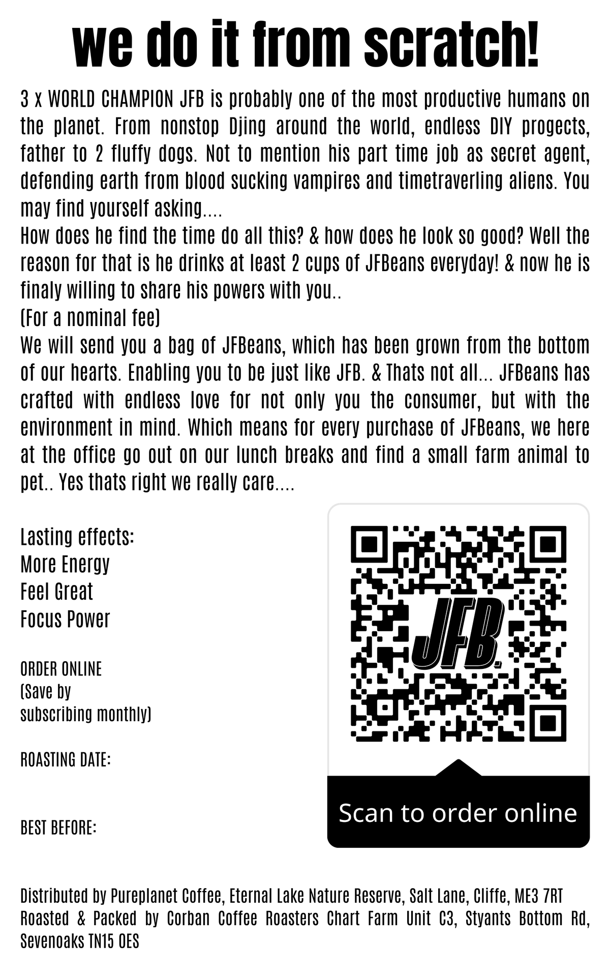 JFBeans Natural Coffee 250g - Launching 1st October 2026